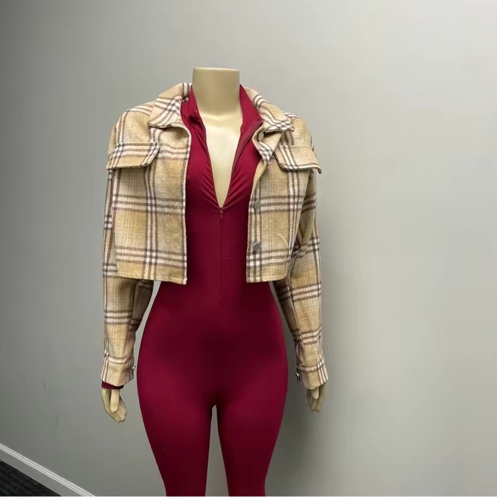 Plaid Cropped Jacket